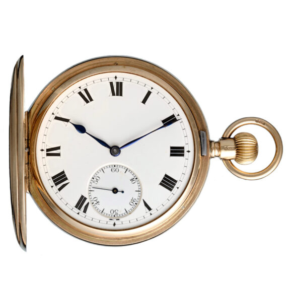 A Swiss lever pocket watch in a gold full hunter case Circa 1913