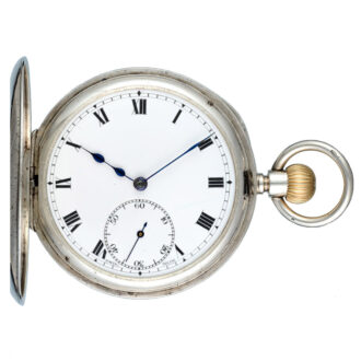 Swiss silver half-hunting cased lever pocket watch Circa 1918