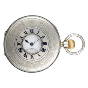 Swiss silver half hunter cased lever pocket watch Circa 1918