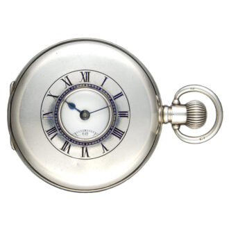 English silver half-hunting cased lever pocket watch Circa 1919