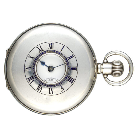 English silver half-hunting cased lever pocket watch Circa 1919