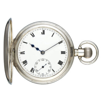 English silver half-hunting cased lever pocket watch Circa 1919