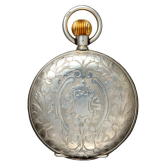Rare Swiss silver eight day lever with visible balance Circa 1919