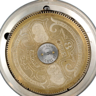Rare Swiss silver eight day lever with visible balance Circa 1919