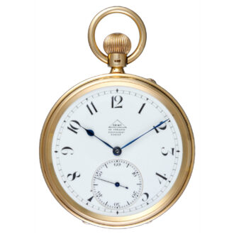 A large English lever by Dent in a gold open face case Circa 1920