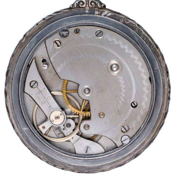 Swiss silvered open faced watch with Hebrew dial Circa 1920 Swiss silvered open faced watch with Hebrew dial Circa 1920