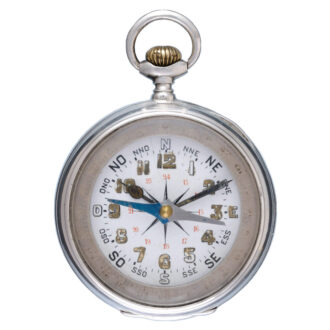 Swiss lever watch and compass in silver open face case Circa 1920 Swiss lever watch and compass in silver open face case Circa 1920