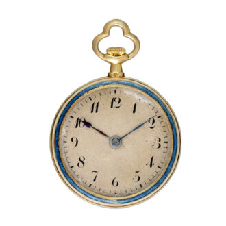 A diamond set gold and enamel lever pocket watch Circa 1920