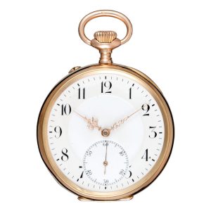 A lever pocket watch by IWC in a gold open face case Circa 1920