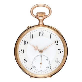 A lever pocket watch by IWC in a gold open face case Circa 1920 A lever pocket watch by IWC in a gold open face case Circa 1920