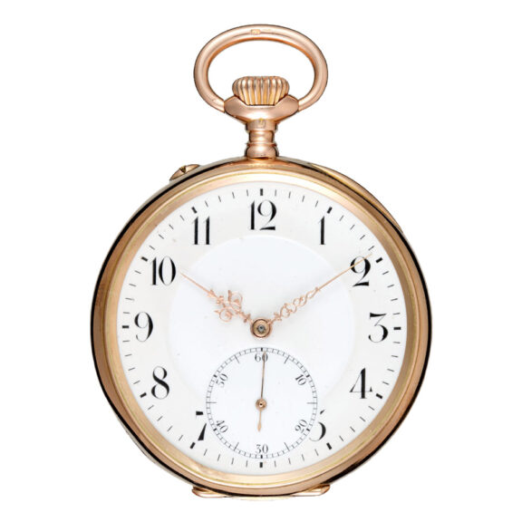 A lever pocket watch by IWC in a gold open face case Circa 1920 A lever pocket watch by IWC in a gold open face case Circa 1920