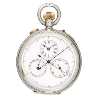 An unusual silver Swiss split seconds chronograph Circa 1921