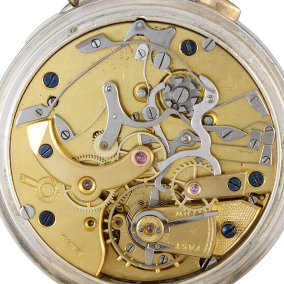 An unusual silver Swiss split seconds chronograph Circa 1921 An unusual silver Swiss split seconds chronograph Circa 1921