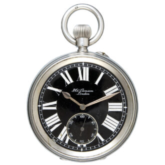 English lever pocket watch by Benson with a black dial Circa 1922