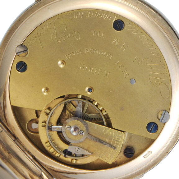 An English lever pocket watch in gold half hunter case Circa 1922 An English lever pocket watch in gold half hunter case Circa 1922