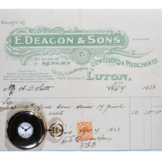 A Swiss gold half hunter with the original bill of sale Circa 1922