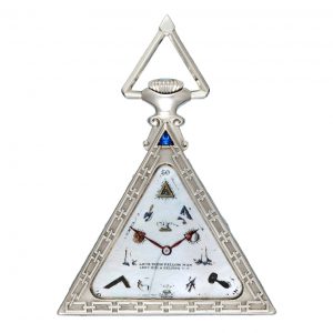 A Swiss lever masonic watch in a triangular silver case Circa 1924