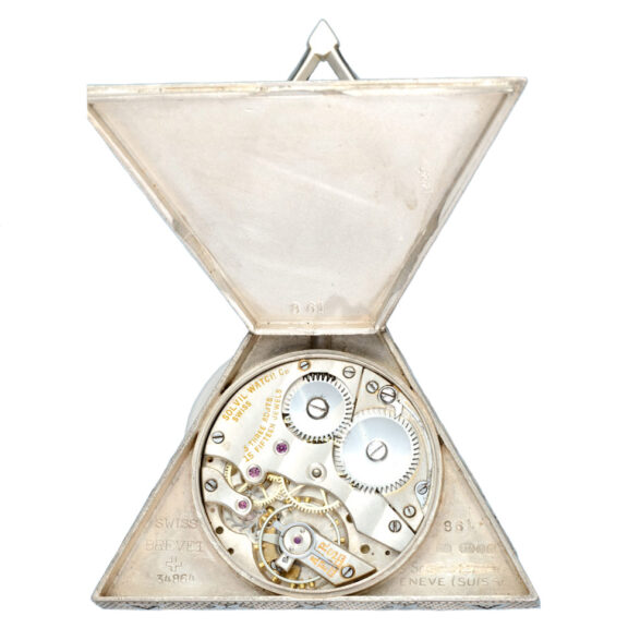 A Swiss lever masonic watch in a triangular silver case Circa 1924 A Swiss lever masonic watch in a triangular silver case Circa 1924