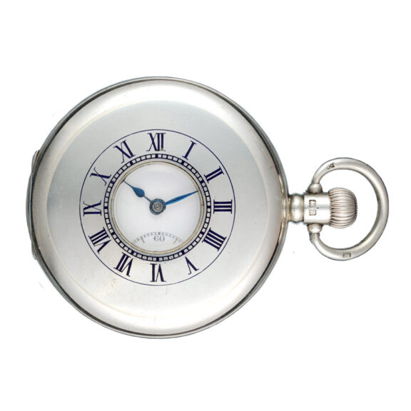 A Swiss lever pocket watch in a silver half hunter case Circa 1924 A Swiss lever pocket watch in a silver half hunter case Circa 1924