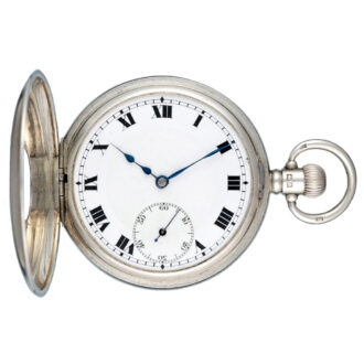 A Swiss lever pocket watch in a silver half hunter case Circa 1924 A Swiss lever pocket watch in a silver half hunter case Circa 1924