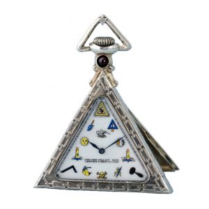 A Swiss lever masonic watch in a triangular silver case Circa 1925