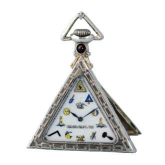 A Swiss lever masonic watch in a triangular silver case Circa 1925