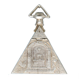A Swiss lever masonic watch in a triangular silver case Circa 1925