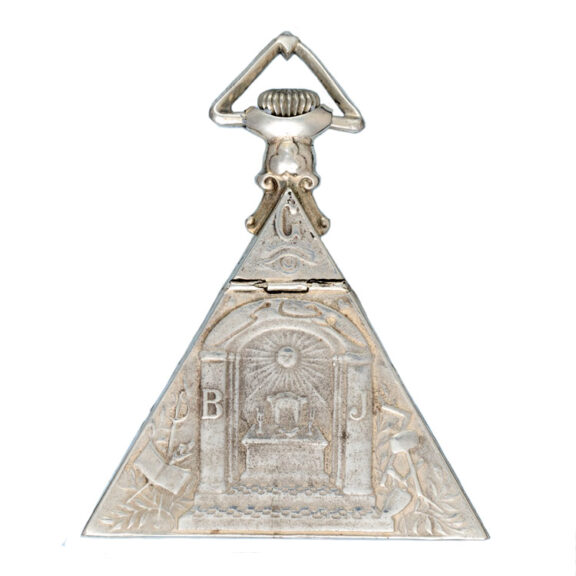 A Swiss lever masonic watch in a triangular silver case Circa 1925 A Swiss lever masonic watch in a triangular silver case Circa 1925