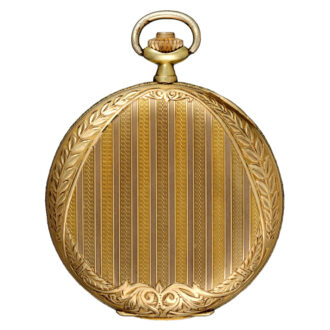A Swiss lever in a slim decorative gold full hunter case Circa 1926 A Swiss lever in a slim decorative gold full hunter case Circa 1926