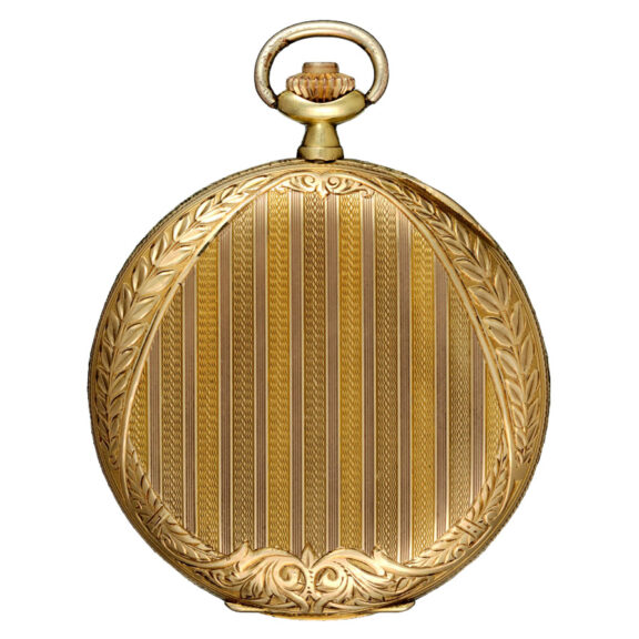 A Swiss lever in a slim decorative gold full hunter case Circa 1926 A Swiss lever in a slim decorative gold full hunter case Circa 1926
