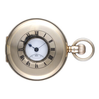 A Swiss lever pocket watch in a gold half hunter case Circa 1927