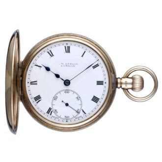 A Swiss lever pocket watch in a gold half hunter case Circa 1927
