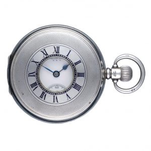 American lever in engine turned silver half hunter case Circa 1927