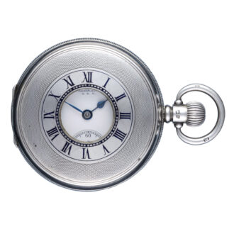 American lever in engine turned silver half hunter case Circa 1927