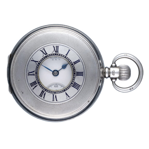 American lever in engine turned silver half hunter case Circa 1927