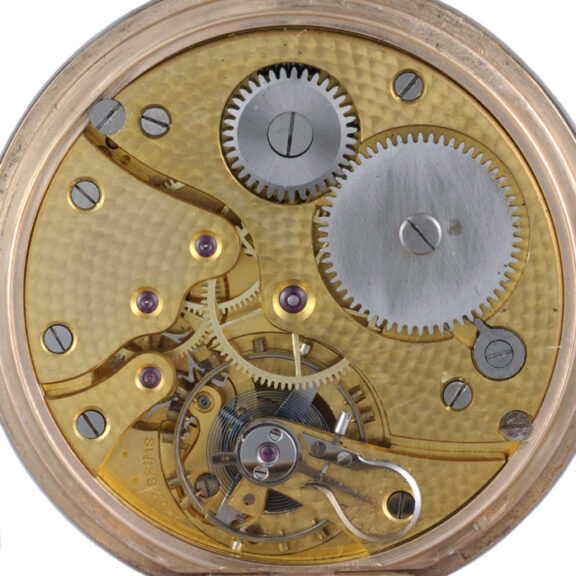 Swiss 9K gold half-hunting cased lever pocket watch Circa 1927 Swiss 9K gold half-hunting cased lever pocket watch Circa 1927