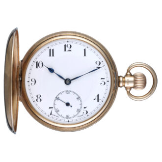 Swiss 9K gold half-hunting cased lever pocket watch Circa 1927