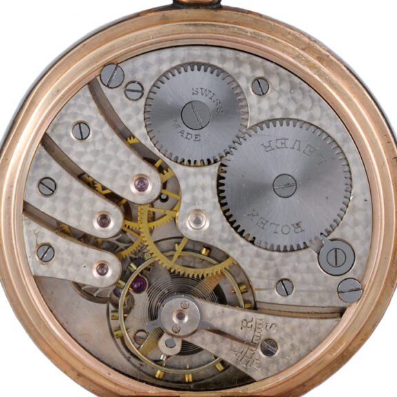 A Swiss lever by Rolex in a gold half hunter case Circa 1929 A Swiss lever by Rolex in a gold half hunter case Circa 1929