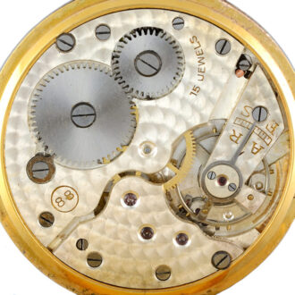Swiss 9 carat gold open faced lever pocket watch Circa 1929