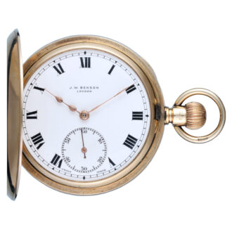 A Swiss lever pocket watch in a gold half hunter case Circa 1932