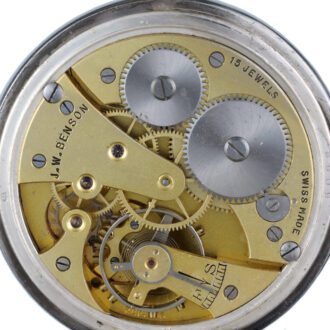 A Swiss lever pocket watch in a silver half hunter case Circa 1934 A Swiss lever pocket watch in a silver half hunter case Circa 1934