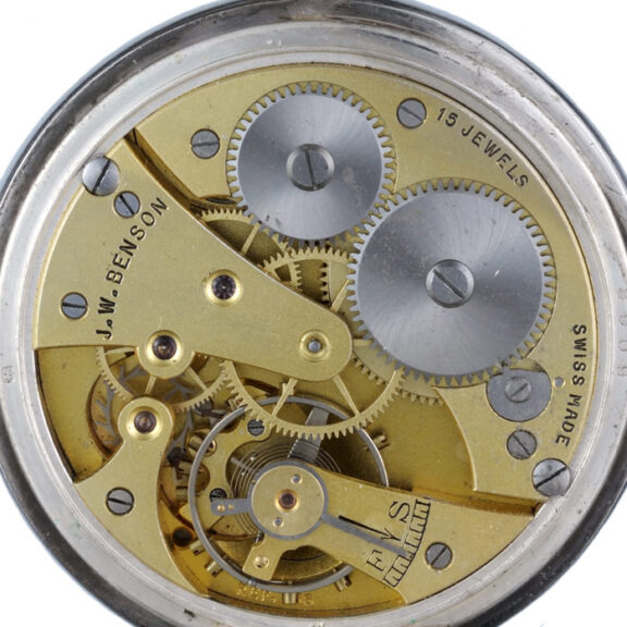 A Swiss lever pocket watch in a silver half hunter case Circa 1934 A Swiss lever pocket watch in a silver half hunter case Circa 1934
