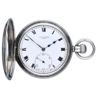 A Swiss lever pocket watch in a silver half hunter case Circa 1934 A Swiss lever pocket watch in a silver half hunter case Circa 1934