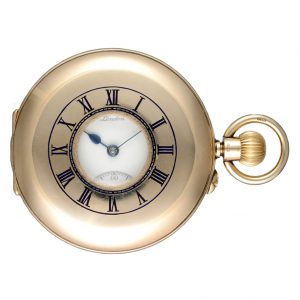 An English lever by Benson in a gold half hunter case Circa 1934