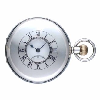 A Swiss lever pocket watch in a silver half hunter case Circa 1935