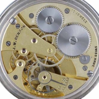 A Swiss lever pocket watch in a silver half hunter case Circa 1935 A Swiss lever pocket watch in a silver half hunter case Circa 1935