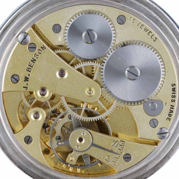 A Swiss lever pocket watch in a silver half hunter case Circa 1935 A Swiss lever pocket watch in a silver half hunter case Circa 1935