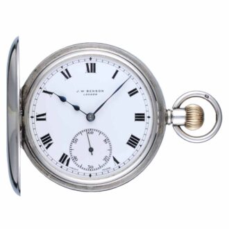 A Swiss lever pocket watch in a silver half hunter case Circa 1935 A Swiss lever pocket watch in a silver half hunter case Circa 1935