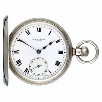 A Swiss lever pocket watch in a silver half hunter case Circa 1937 A Swiss lever pocket watch in a silver half hunter case Circa 1937