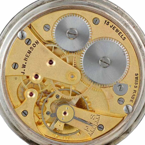 A Swiss lever pocket watch in a silver half hunter case Circa 1937 A Swiss lever pocket watch in a silver half hunter case Circa 1937